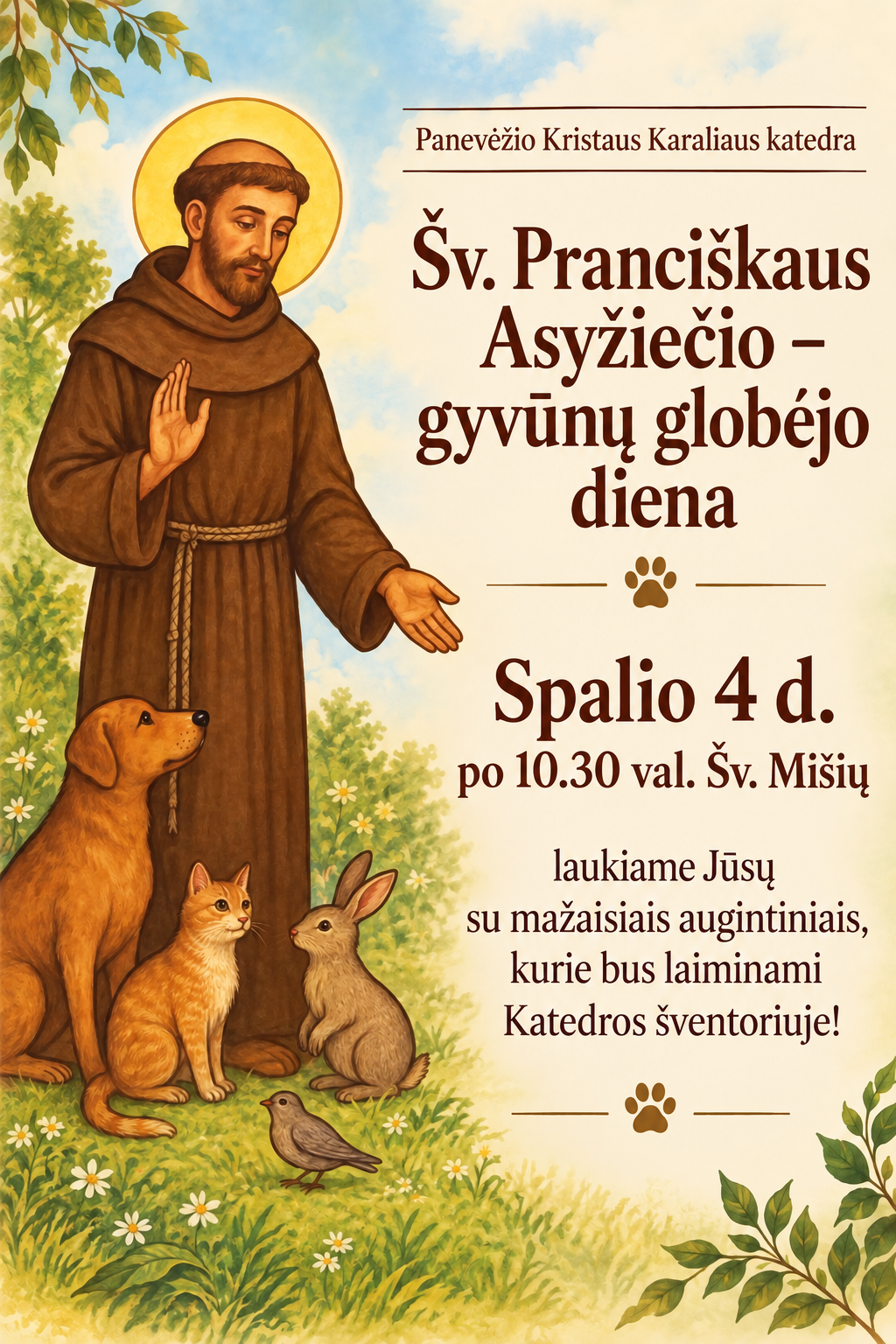 Skelbimas Sv. Pranciskaus dienai